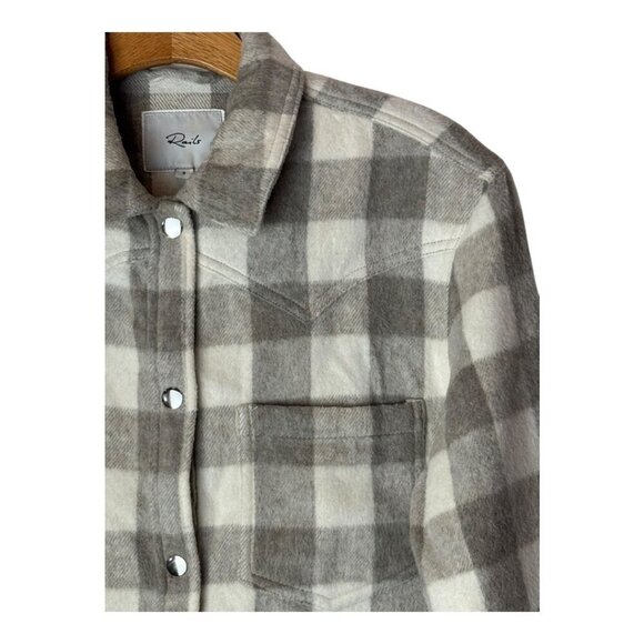 Rails Shirt Jacket Women Small Gray Ivory Tripp Shacket Plaid Flannel Cowgirl - Picture 6 of 15